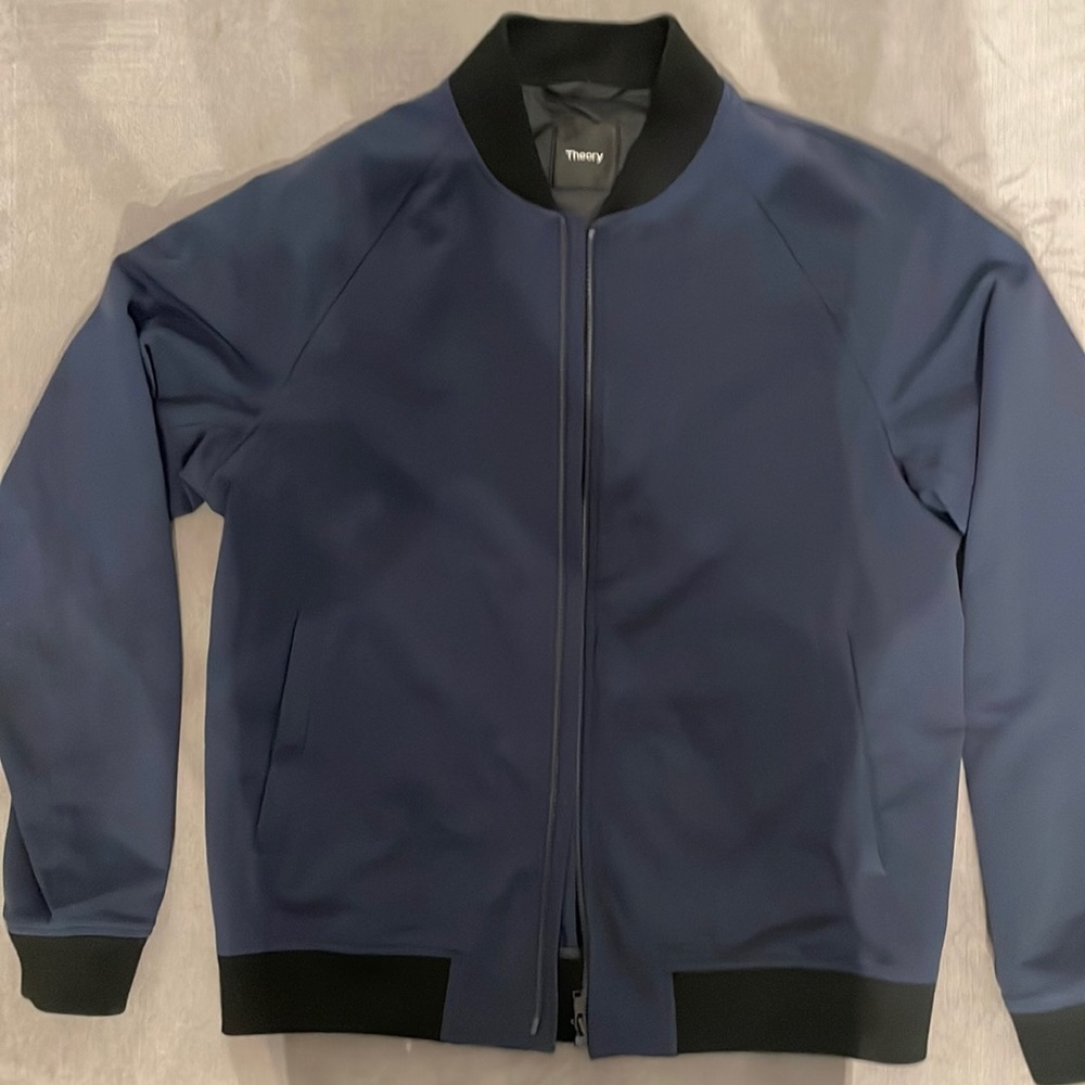 Men’s Large Navy Theory City Bomber Tech Jacket